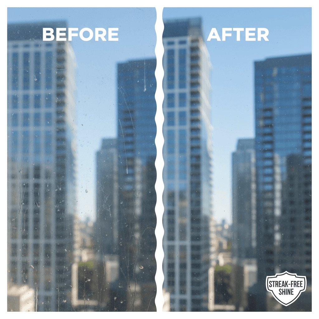 Window after cleaning streak-free shine